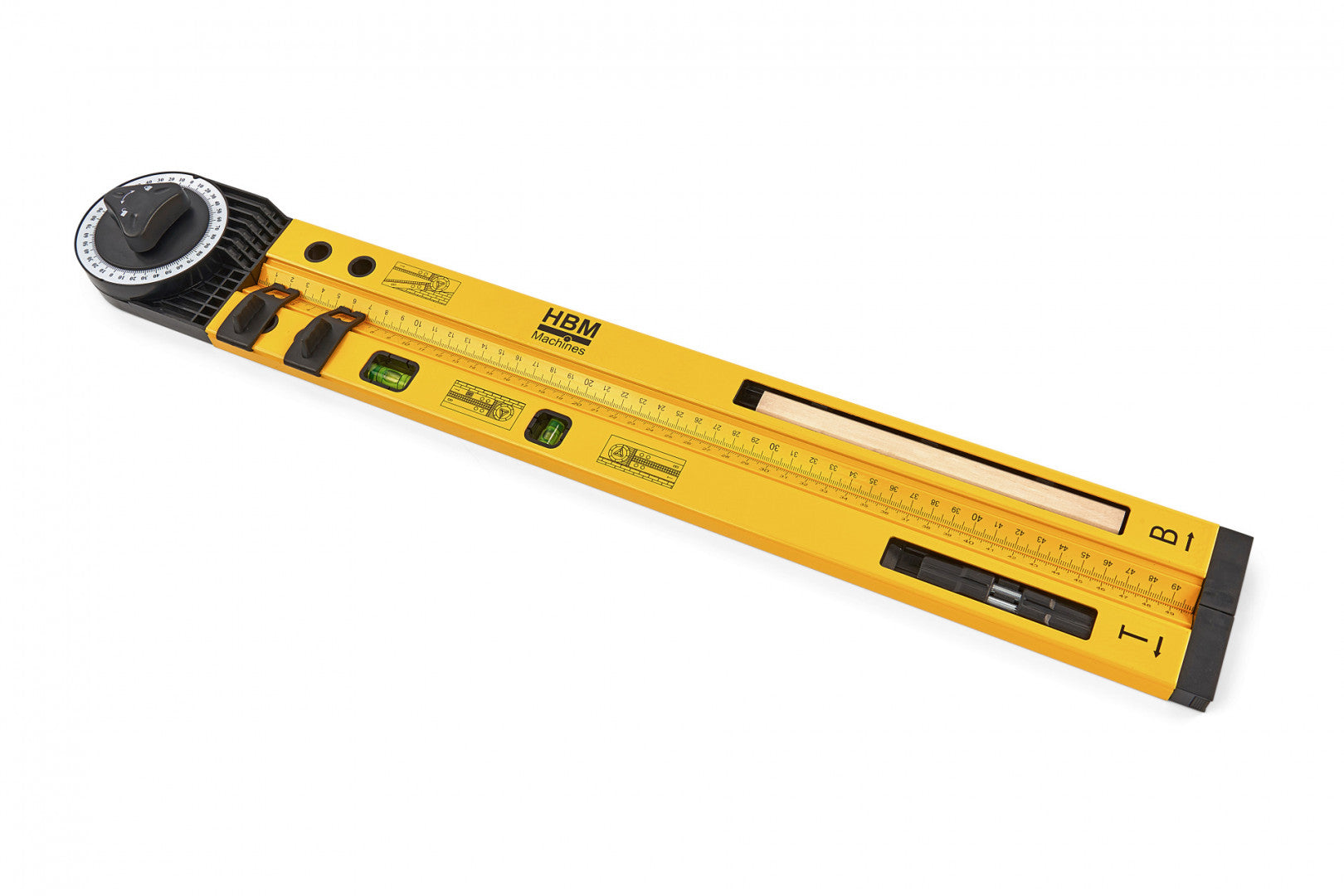 Squadra combinata regolabile, righello per angolo, righello combinato con bolla, squadrette da carpentieri, strumento di misurazione multifunzionale, squadra regolabile multiuso combinata con livella a bolla, 2 x 500 mm Hbm