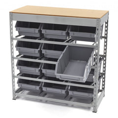 Scatole impilabili set 4x scaffale a parete sistema di stoccaggio, scaffale con 12 contenitori