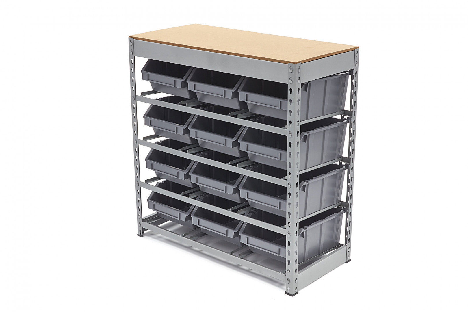 Scatole impilabili set 4x scaffale a parete sistema di stoccaggio, scaffale con 12 contenitori