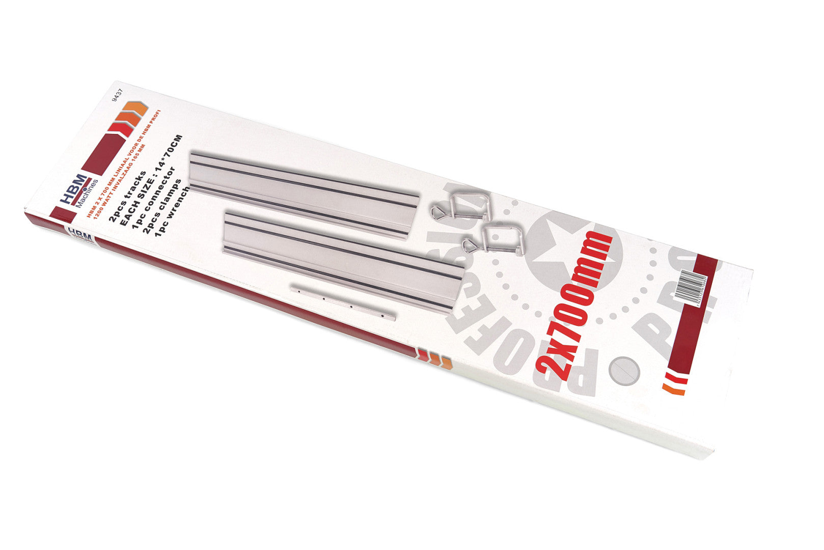 Guida per seghe circolari/binario, 2 x 700 mm, universale, binario di guida, Hbm