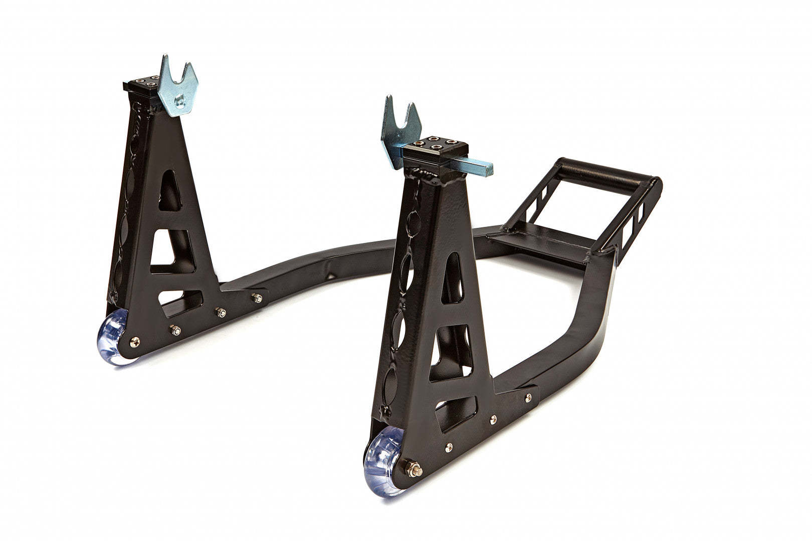 Cavalletto per ruote posteriori per il sollevamento della moto bici garage capacità carico max. 250kg, cavalletto supporto per moto bici da officina adatto testa della forcella a doppia u + l, HBM Machines Olanda premium