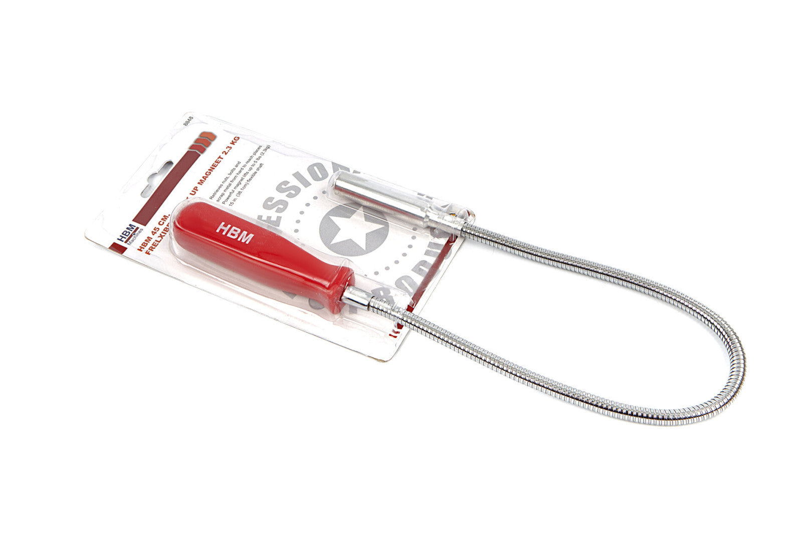 Strumento magnetico flessibile per raccogliere oggetti di ferro, strumento magnetico flessibile per la raccolta di piccole parti, raccoglitore di oggetti metallici, ideale per garage, auto e fai da te, 45 cm 2,3 kg HBM
