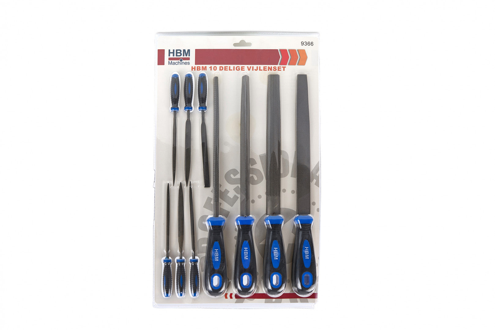 Set di lime per legno, 200 mm 10 pezzi Hbm