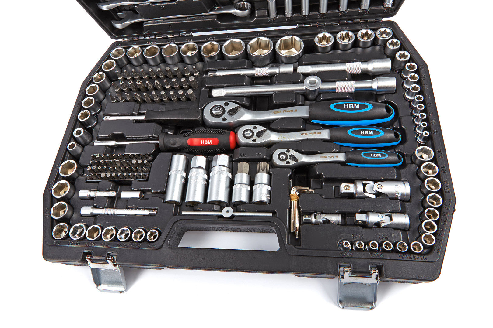 Valigetta utensili professionale 216 pezzi, serie di chiavi a bussola, con cricchetti, in acciaio Cr-V, prolunghe, kit attrezzi per auto, officina fai-da-te