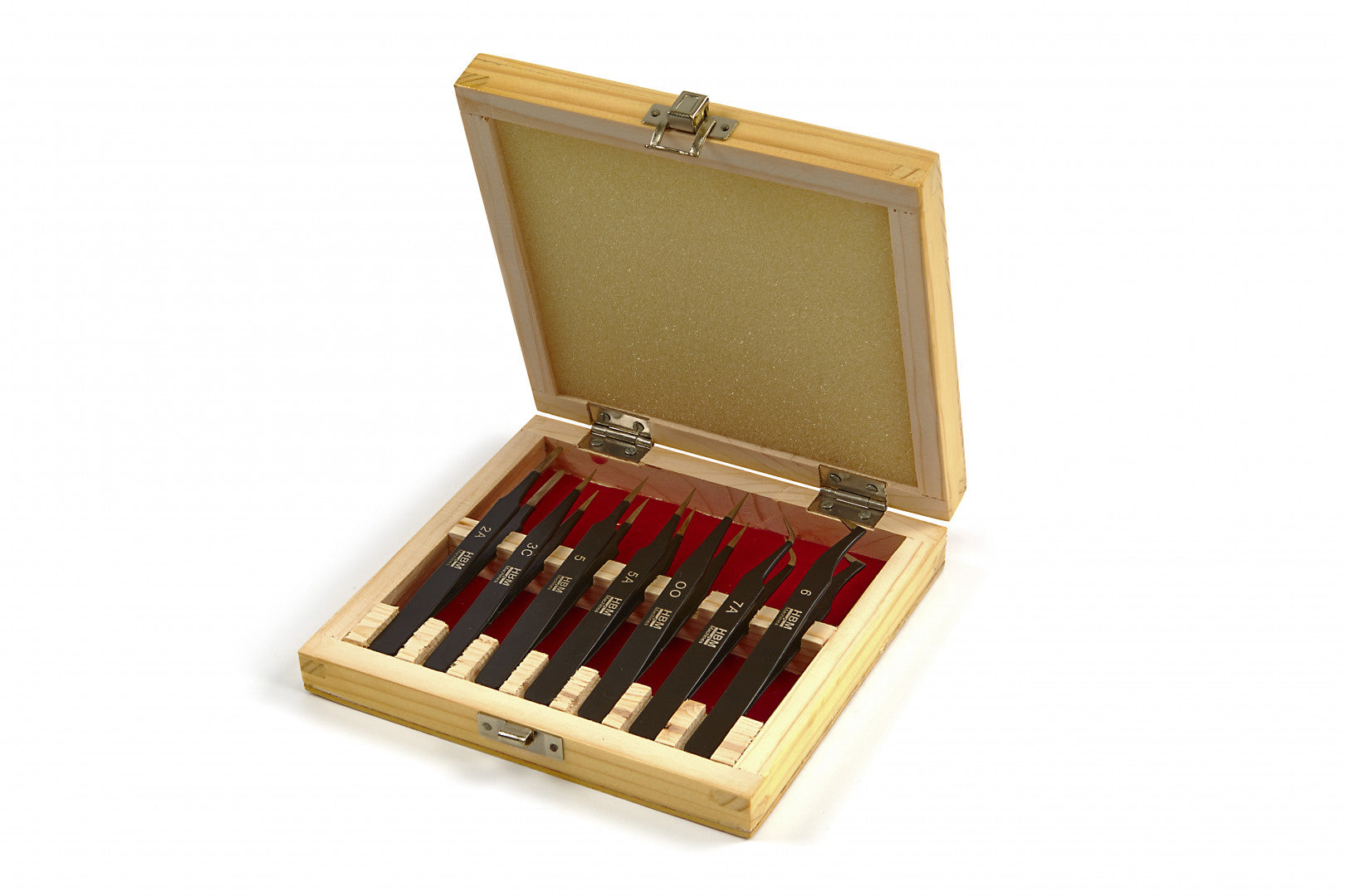 Set pinzette di precisione antimagnetiche ESD, 9 pezzi in acciaio inossidabile con custodia – per elettronica, gioielli, laboratorio e riparazioni di circuiti, 7 pezzi Hbm
