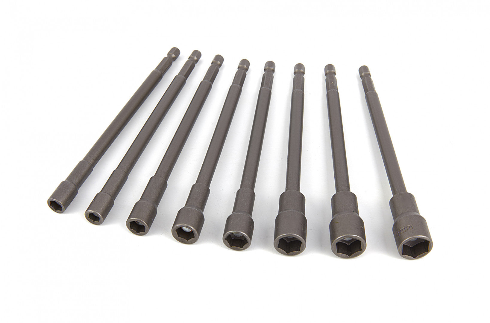 Set di 8 bussole esagonali extra lunghe, lunghezza 150 mm, acciaio al Cr-V temprato, set chiavi a bussola