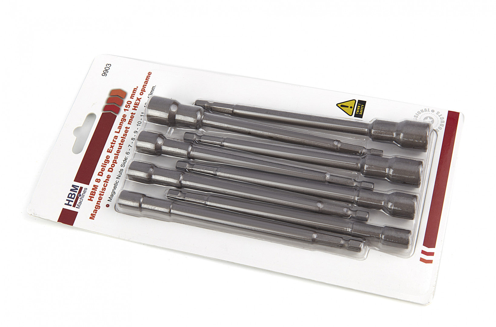 Set di 8 bussole esagonali extra lunghe, lunghezza 150 mm, acciaio al Cr-V temprato, set chiavi a bussola