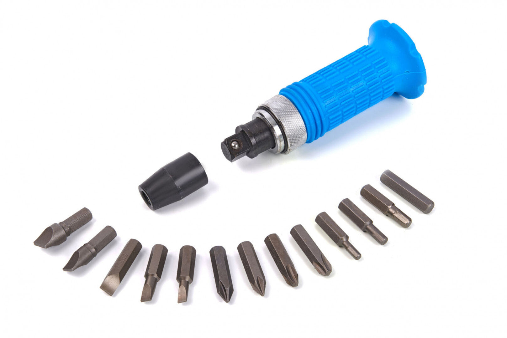 Set di cacciavite professionale a percussione-avvitatore ad impulsi con 14 inserti-punte, cacciavite ad impulsi kit giravite a percussione impugnatura a mano impugnatura per impieghi gravosi, attacco 1/2" Hbm