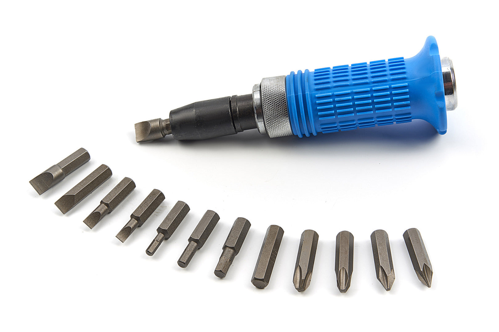 Set di cacciavite professionale a percussione-avvitatore ad impulsi con 14 inserti-punte, cacciavite ad impulsi kit giravite a percussione impugnatura a mano impugnatura per impieghi gravosi, attacco 1/2" Hbm