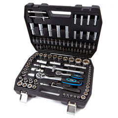 Valigetta utensili professionale 108 pezzi, serie di chiavi a bussola in Cr-V, torx cricchetti, prolunghe, kit attrezzi per auto, officina fai-da-te con attacchi 1/2