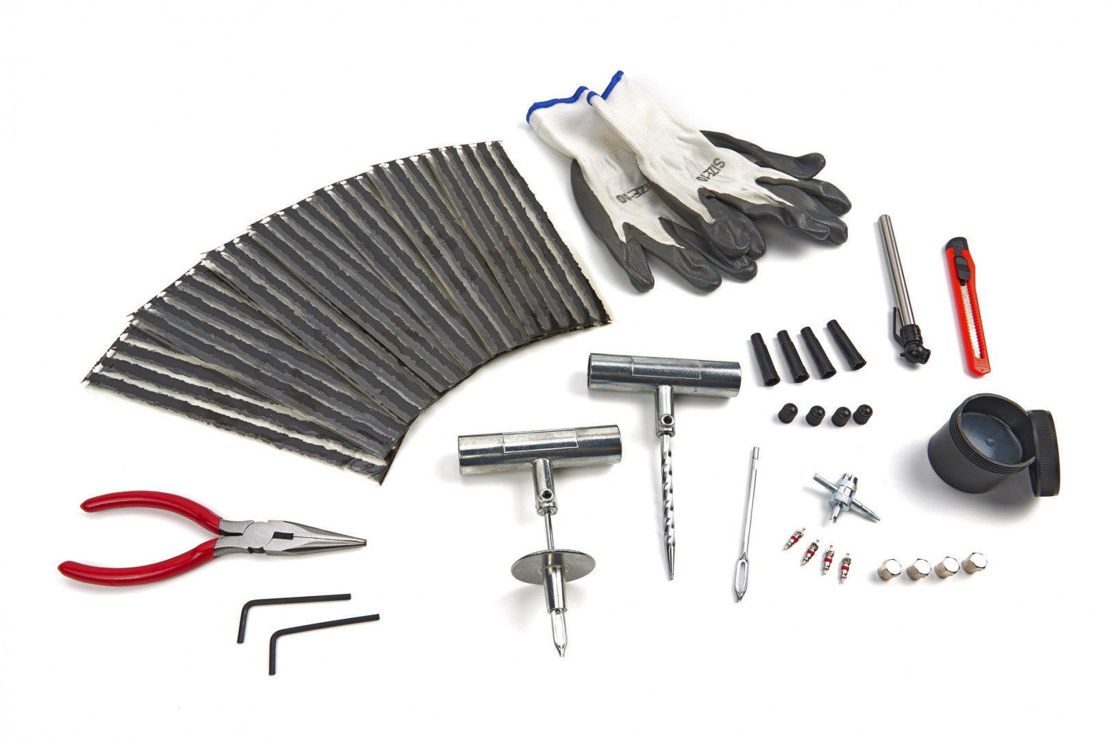 Kit riparazione pneumatici auto - kit foratura moto tubeless - emergenza per ripara gomme auto, moto, atv, jeep, trattore - kit riparazione gomme, 64 pezzi Hbm