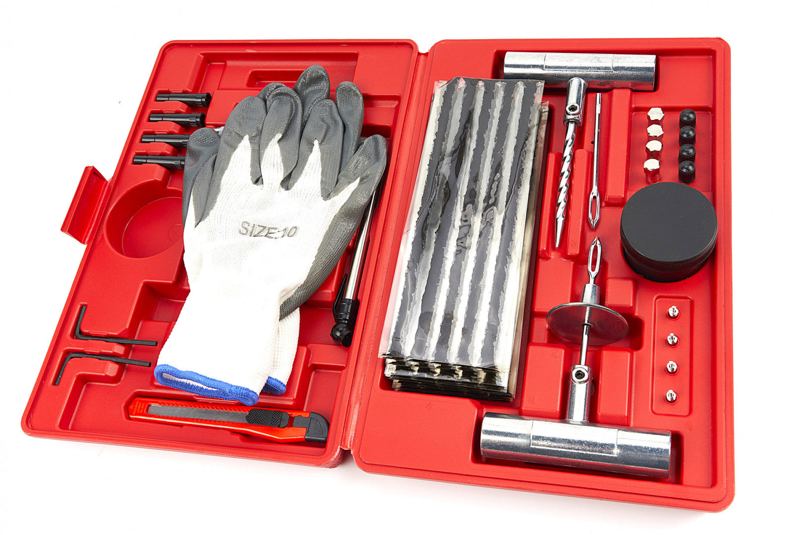 Kit riparazione pneumatici auto - kit foratura moto tubeless - emergenza per ripara gomme auto, moto, atv, jeep, trattore - kit riparazione gomme, 64 pezzi Hbm