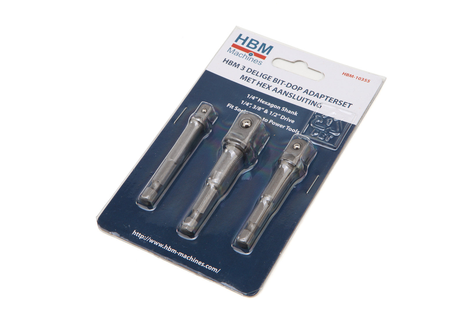 Adattatore per chiavi a bussola e inserti, 3 pezzi, adattatore esagonale da 1/4” su 1/4”, 3/8”, 1/2”, per trapano e avvitatore, chiave a impatto, HBM