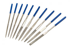 Set di lime diamantate, 10 pezzi set di lime e raspe per legno, lime ad ago diamantate set, Lima diamantata set, mini lime con aghi diamantati, mini diamond, comprendenti lime piatte ad ago, quadrate e rotonde, adatte per metalli, gioielli e legno, Hbm