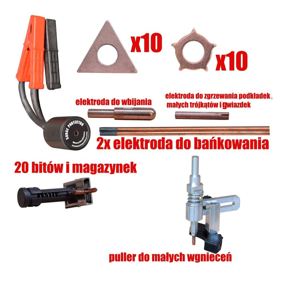 Kit estrattore per carrozzeria 230 V, stazione saldatrice per rimozione ammaccature a punti 5 modalità di saldatura, kit di strumento per riparazione ammaccature carrozzeria per auto camion moto, Spot6500 230 V