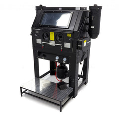 Cabina di sabbiatura/sabbiatrice a pressione professionale con doppio aspiratore, con 2 estrattori SBC 990 litri