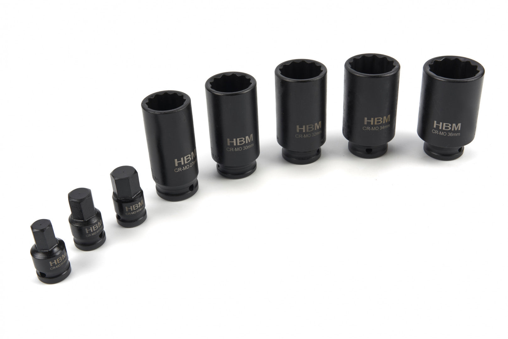 Set bussole a impatto, bussole a impulsi profondo, prese metriche esagonale, riparazione auto,marcatura chiara 8 pezzi Hbm