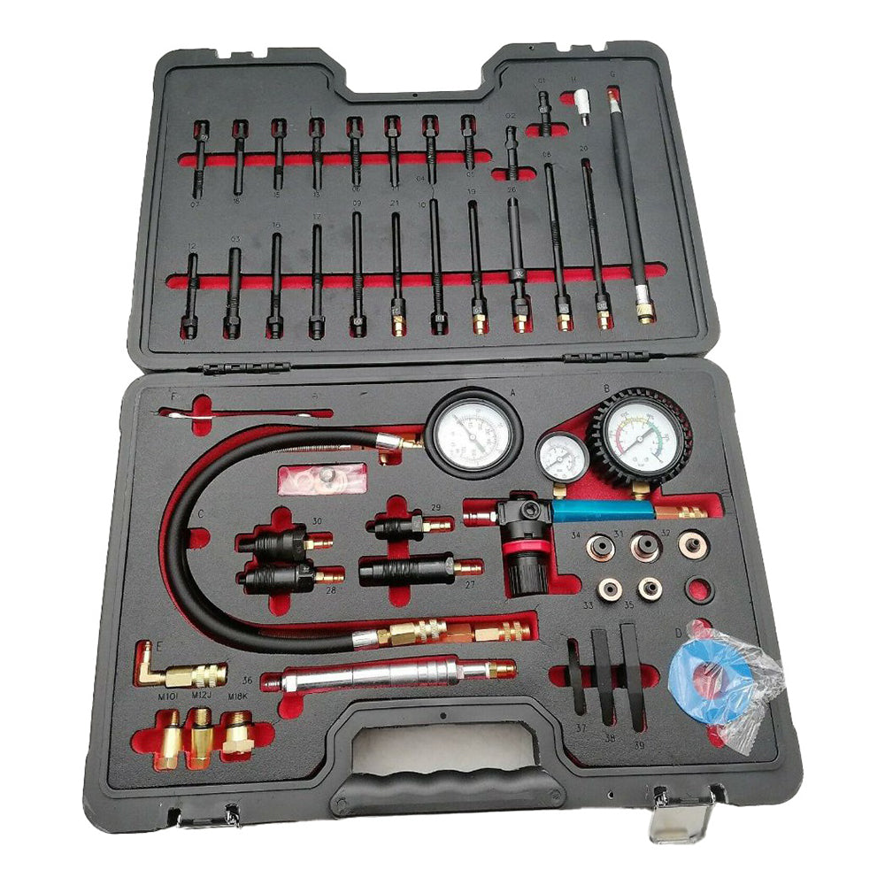 Compressione e perdita di kompressiontester set per benzina motore diesel, set di tester di compressione professionale per auto, tester di perdita di pressione per motori diesel e benzina con adattatore per auto, camion, moto