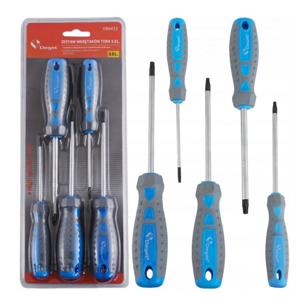 Set di 5 cacciaviti Torx professionali precisione T15 x 3, T20 x 5, T25 x 5, T30 x 60, T40