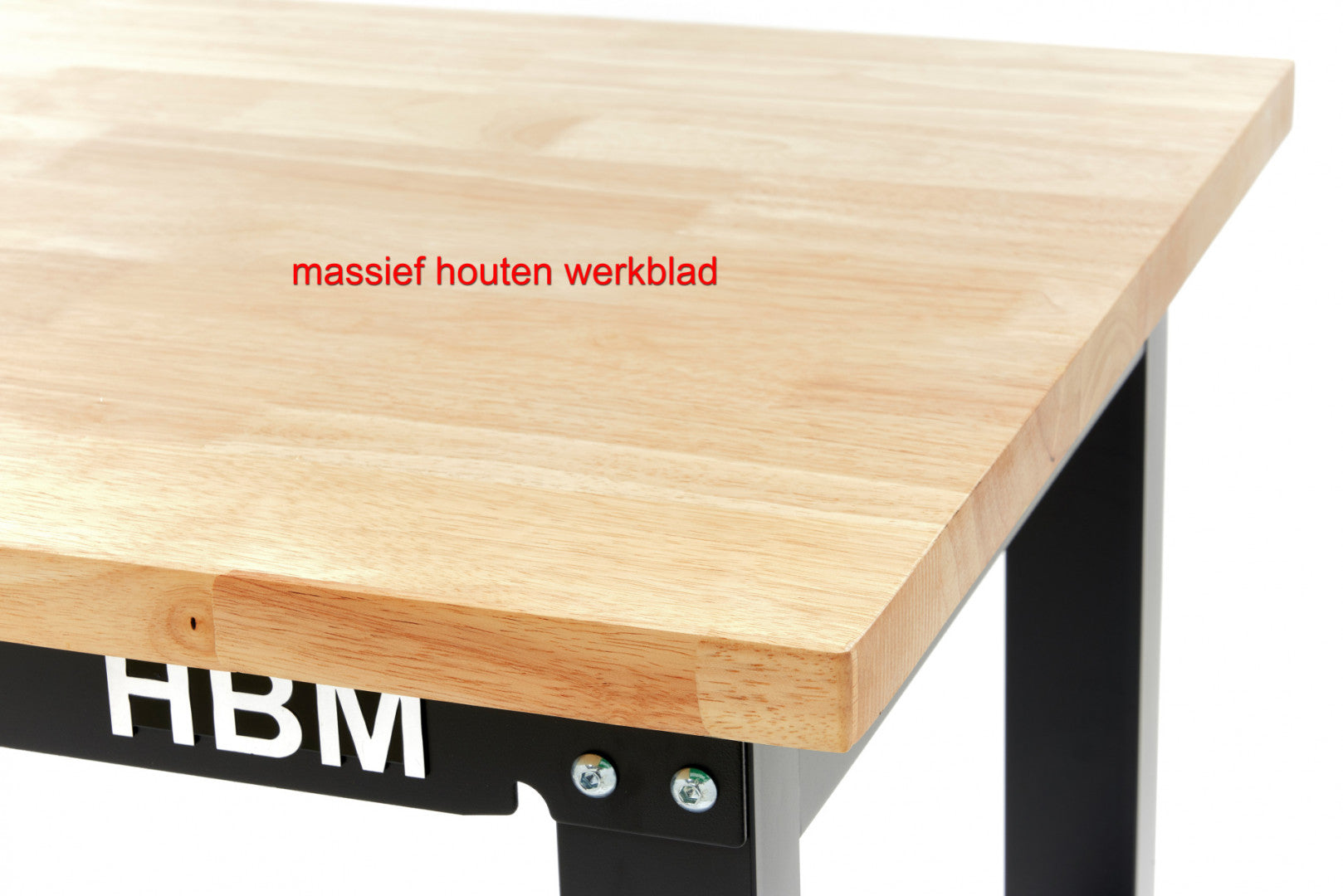 Banco da lavoro regolabile in altezza fino 98.5 cm-tavolo da lavoro in legno massiccio 152 cm HBM Machines con capacità 900 kg e con piedi per officina garage ufficio domestico