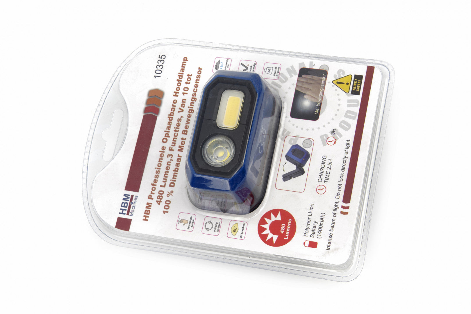 Torcia lampada frontale con batteria a LED 480 lumen Hbm