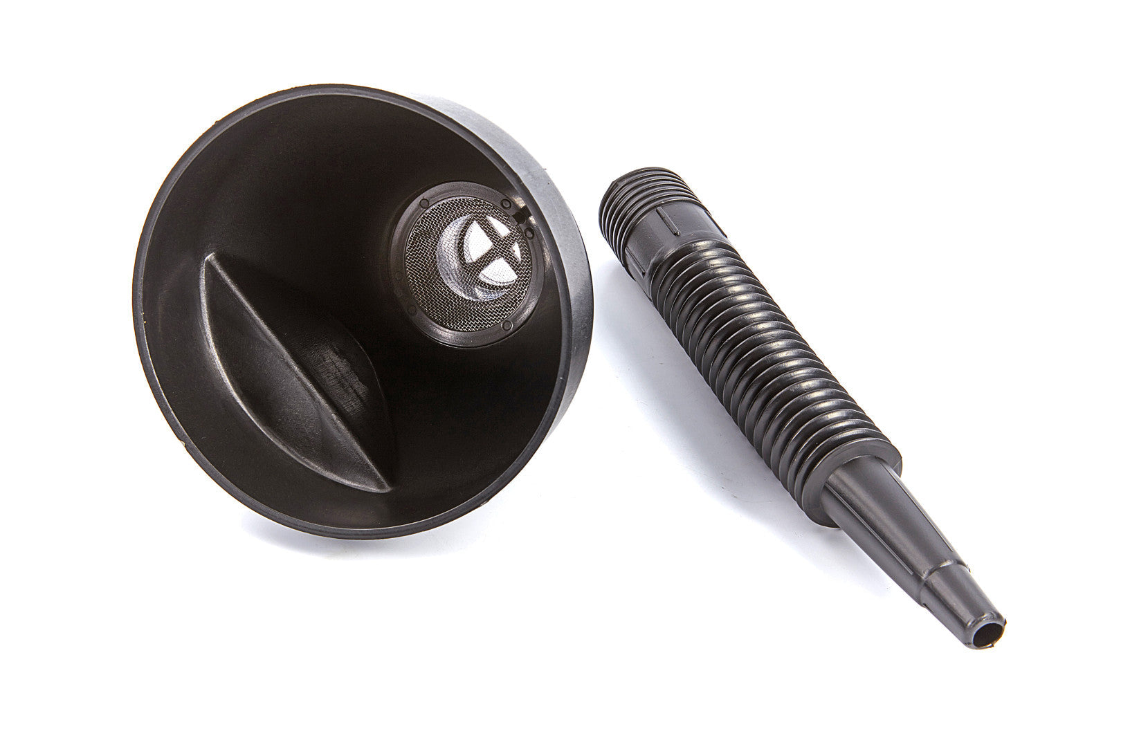 Imbuto in plastica, professionale - con filtro e flessibile - per fai da te o automobilistico, nero diametro 140 mm HBM
