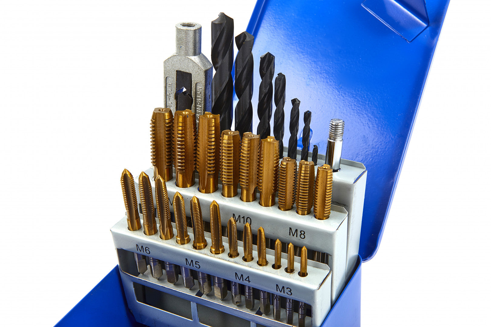 Set di riparazione filettatura, set riparazione filo M3 - M12, con punte e maschi 29 pezzi Hbm