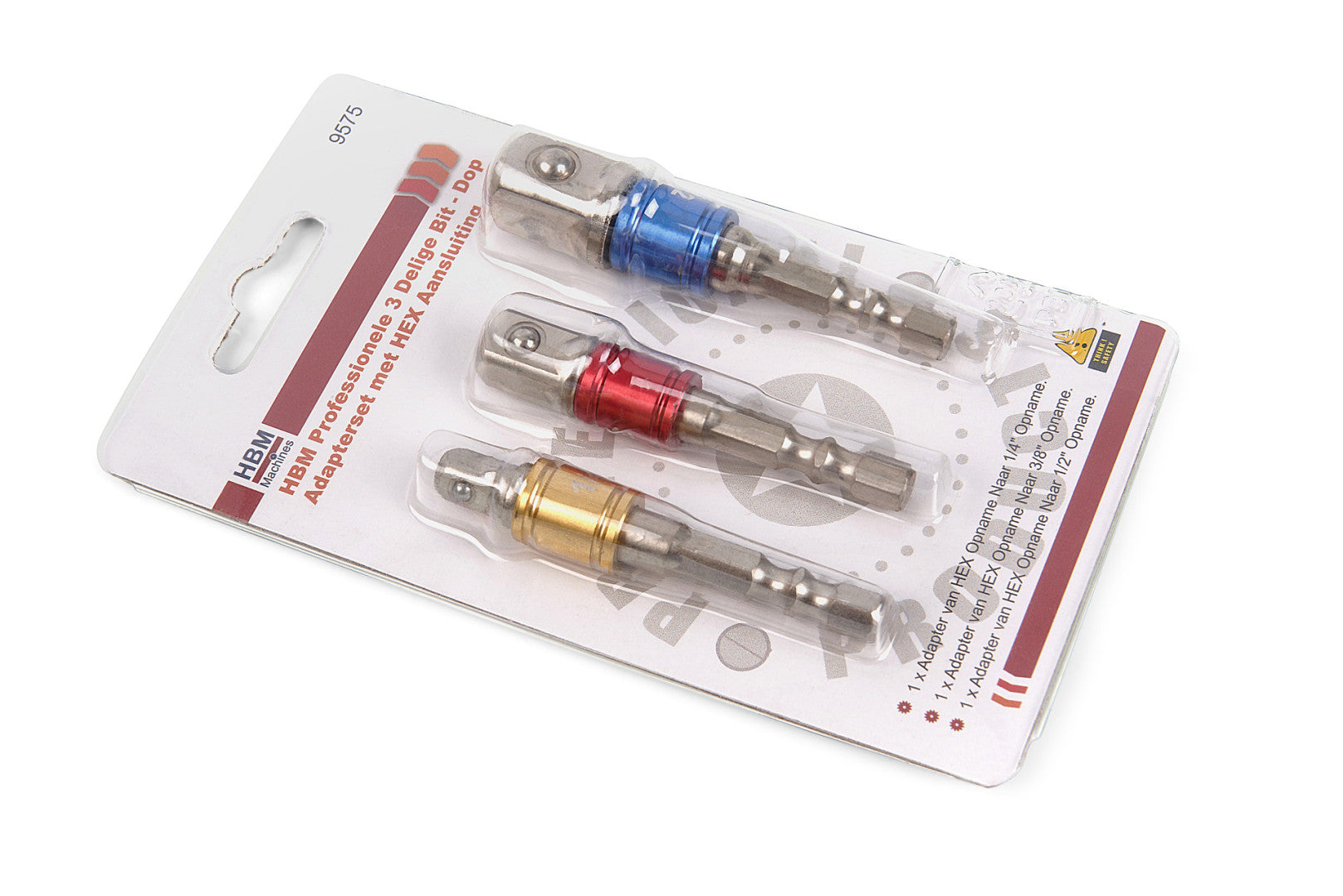 Kit di 3 adattatori trapano esagonale, adattatore presa per 1/4", 3/8", 1/2", Hbm