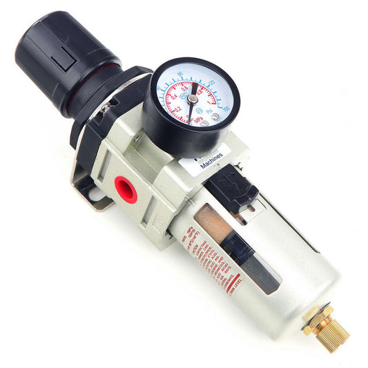 Filtro aria con regolatore di pressione del separatore d'acqua, regolatore del compressore d'aria con valvola di riduzione della pressione e manometro, accessorio per utensili pneumatici, 1/4 Hbm Machines Olanda