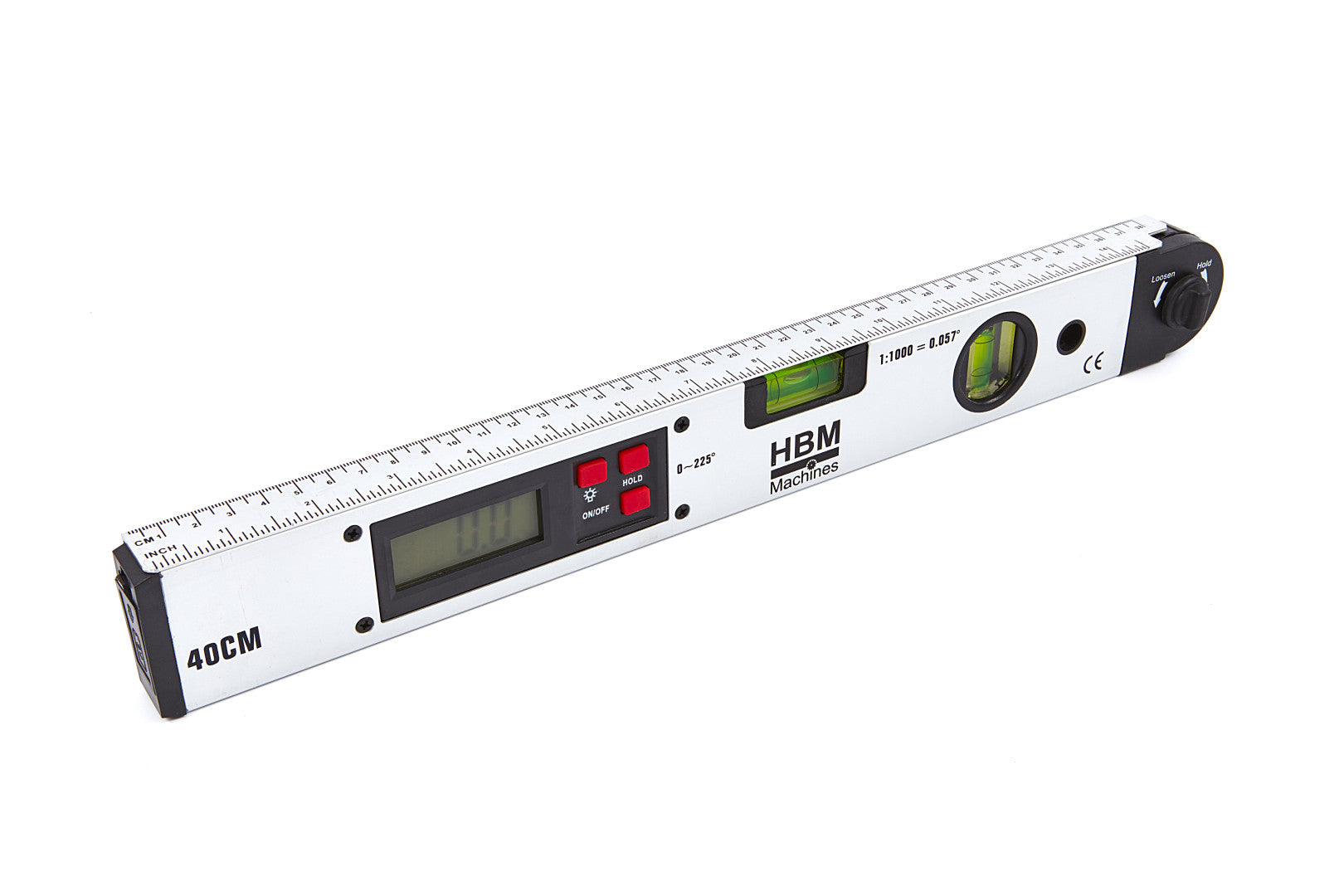 Squadra combinata con livella metrica a bolla d'aria integrata, per falegname, 400 mm Hbm
