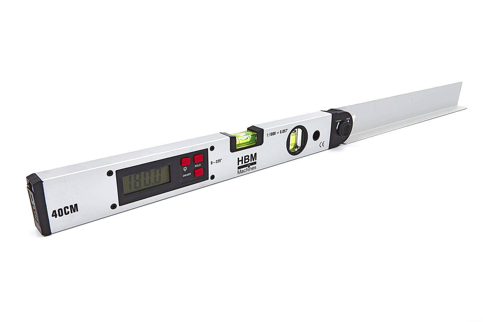 Squadra combinata con livella metrica a bolla d'aria integrata, per falegname, 400 mm Hbm