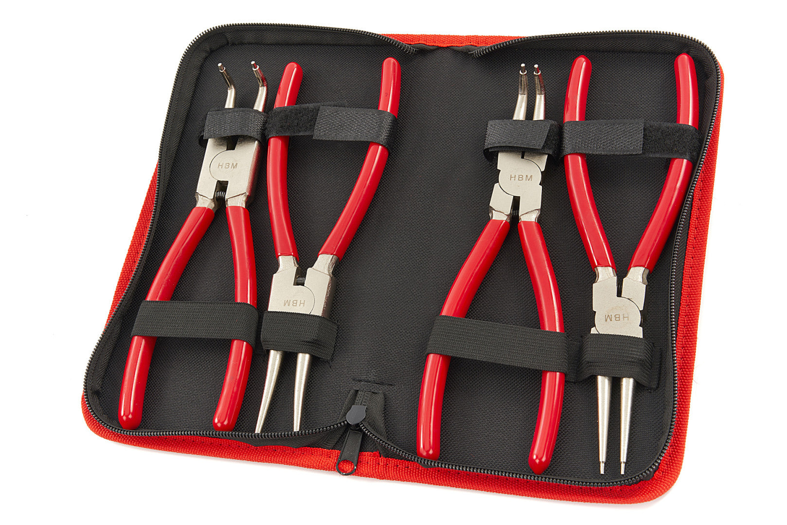 Serie di pinze per anelli Seeger, set di 4 pinze per anelli di sicurezza, pinza per seeger, 225 mm HBM