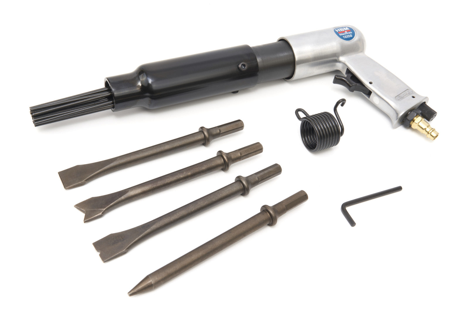 Scaler pneumatico ad ago e pistola martello pneumatico 2 in 1, kit pneumatico per la rimozione/sverniciatura della ruggine ad ago per la pulizia di metalli e vernici - testina di ricambio, HBM