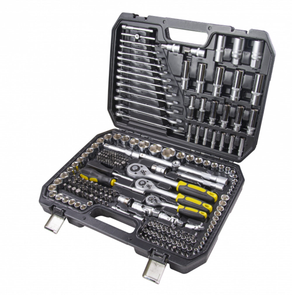 Valigetta utensili professionale 216 pezzi, serie di chiavi a bussola in Cr-V, con cricchetti, prolunghe, kit attrezzi per auto, officina fai-da-te, Topmaster