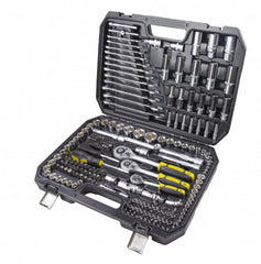 Valigetta utensili professionale 216 pezzi, serie di chiavi a bussola in Cr-V, con cricchetti, prolunghe, kit attrezzi per auto, officina fai-da-te, Topmaster