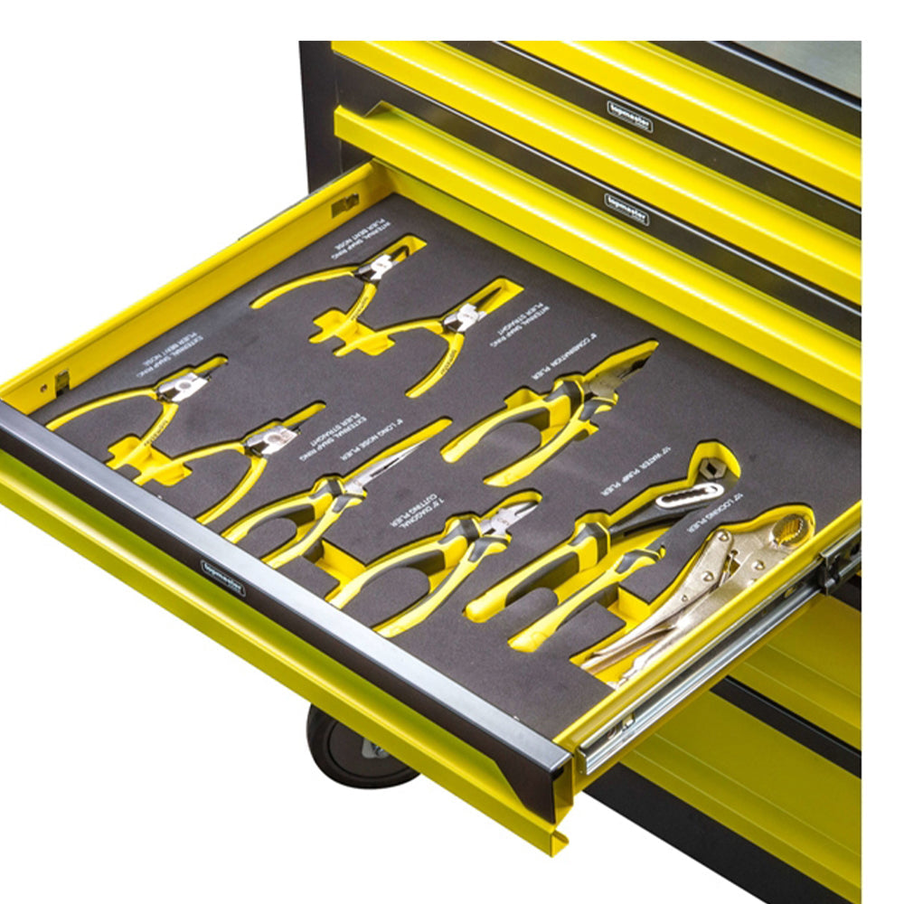 Carrello completo di attrezzi set 182 pezzi con 7 cassetti 4 scomparti e ruote da officina Carbon premium Olanda
