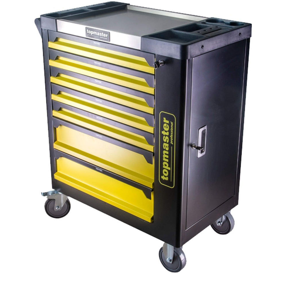 Carrello completo di attrezzi set 182 pezzi con 7 cassetti 4 scomparti e ruote da officina Carbon premium Olanda