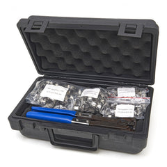 Kit pistola per fascette in metallo, pinza per fascette metalliche, strumento serraggio, fascette metalliche stringitubo per auto, con 202 fascette autobloccanti in acciaio inossidabile