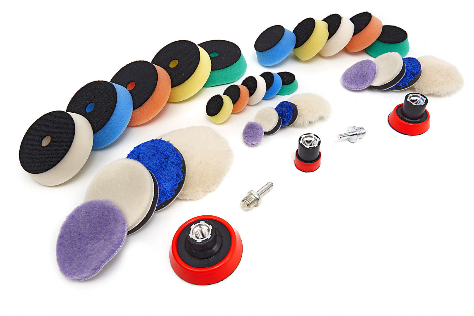Set spugne per lucidatura in microfibra, pad per cere, polish, detergenti e sigillante vernice, alternativa a lucidatrice, lucidatura, lucidatrice eccentrica, 25-50-75 mm 32 pezzi Hbm