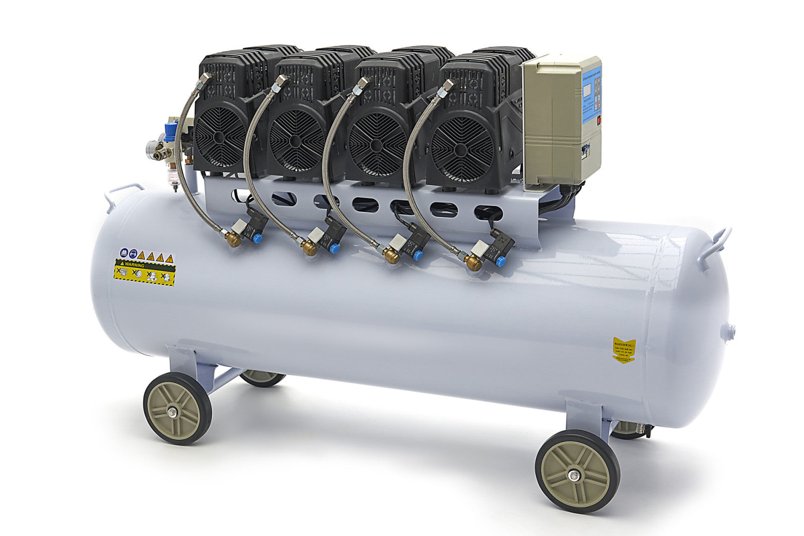 Compressore aria silenziato - con capacità del serbatoio di 200 litri - senza olio, oil free - per utensili pneumatici, SGS 10 bar HBM Machines Olanda