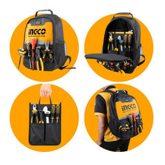 Zaino borsa porta attrezzi utensili elettroutensili portautensili vuoto, zaino portautensili 450 x 340 x 170 mm Ingco