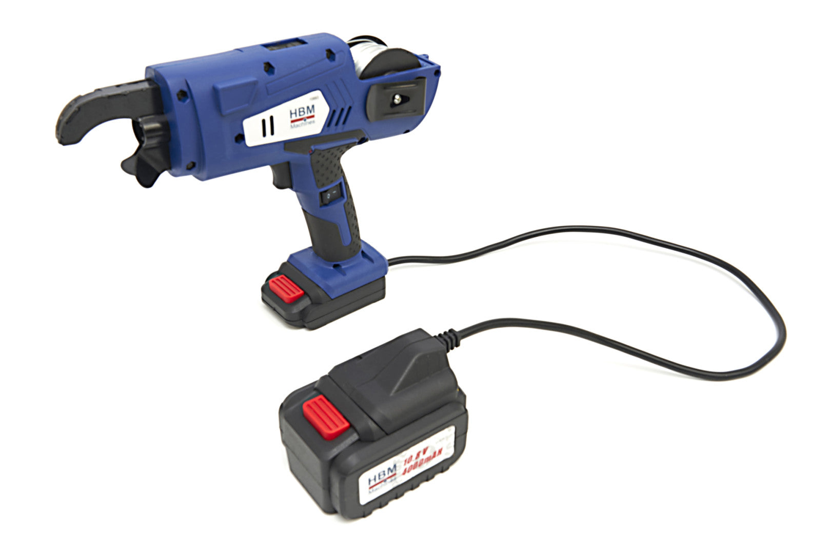 Legatrice tondino ferro automatica professionale, strumento di legatura a batteria per tondini, con 2 batterie 10,8 V 4,0 Ah e caricatore, per barre d'acciaio da 8 ~ 34 mm, Hbm