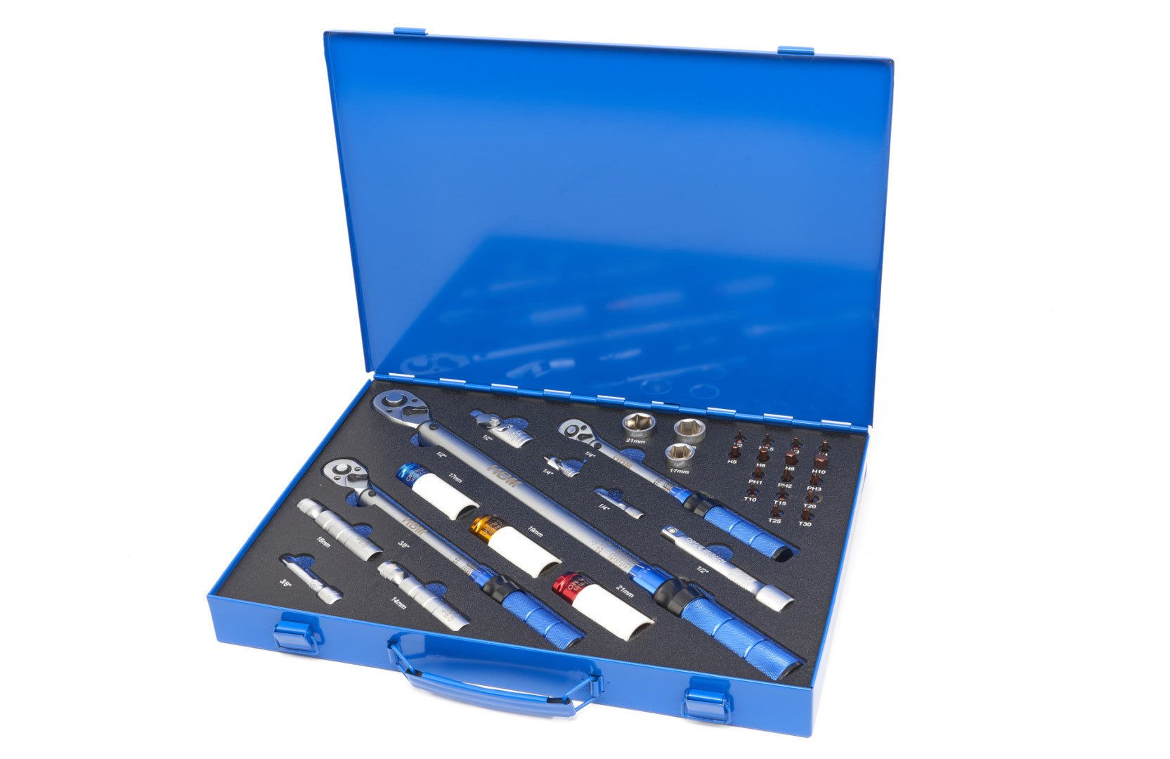 Set chiavi dinamometriche professionali 5–220 Nm 32 pezzi, cricchetto chiavi momento chiave, HBM Machines Olanda