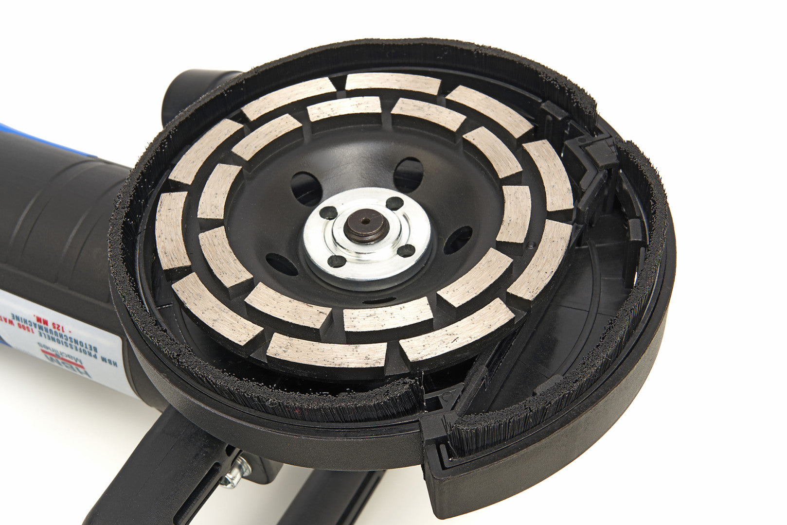 Levigatrice per calcestruzzo, 125 mm, con valigetta – levigatura precisa e senza manutenzione, velocità regolabile, 1500 W Hbm