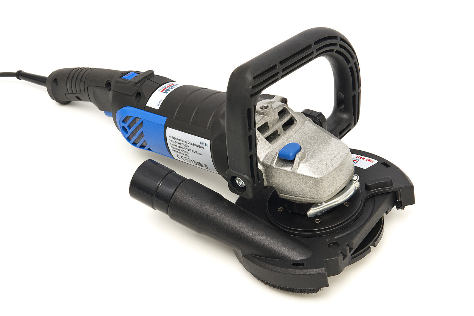 Levigatrice per calcestruzzo, 125 mm, con valigetta – levigatura precisa e senza manutenzione, velocità regolabile, 1500 W Hbm