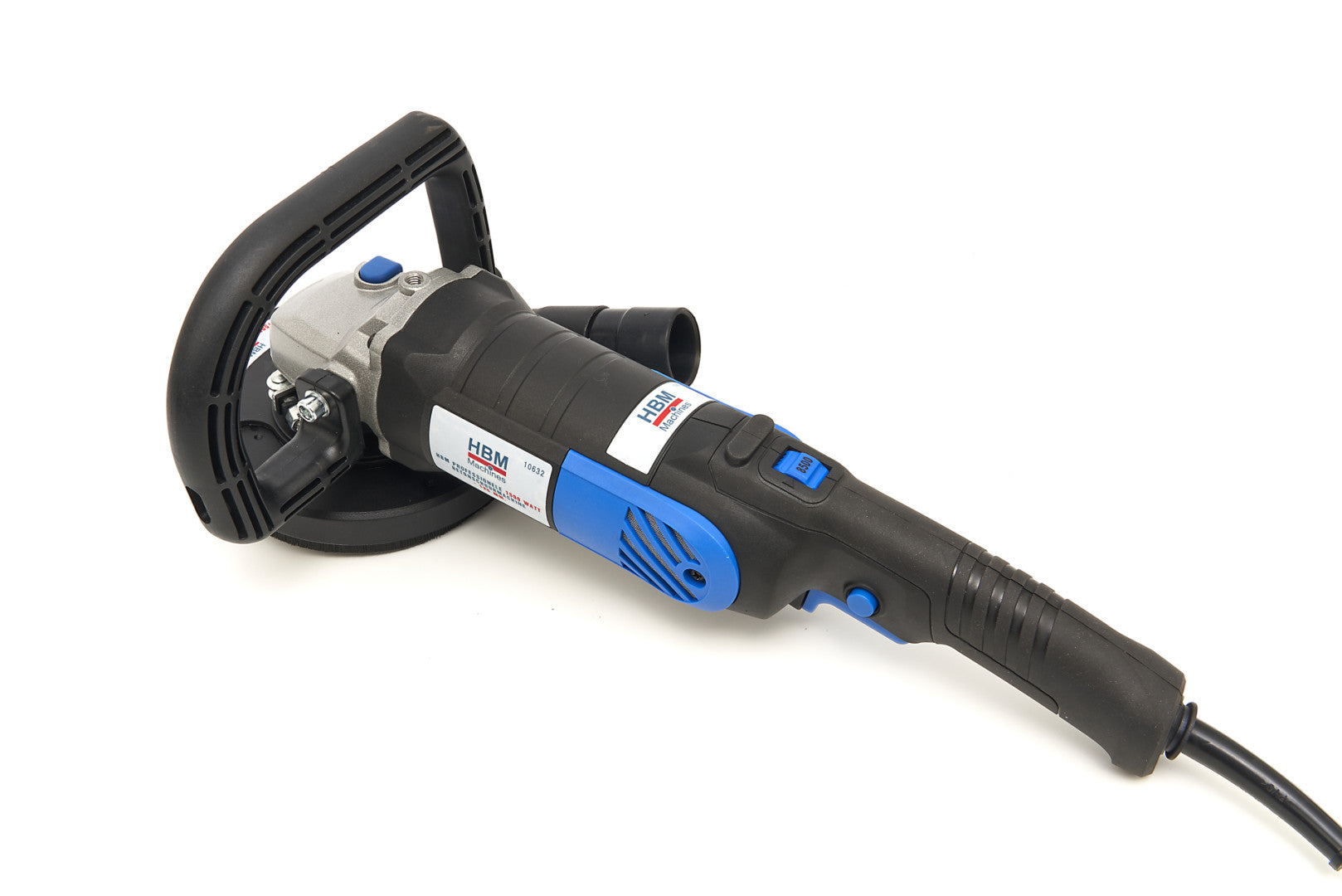 Levigatrice per calcestruzzo, 125 mm, con valigetta – levigatura precisa e senza manutenzione, velocità regolabile, 1500 W Hbm