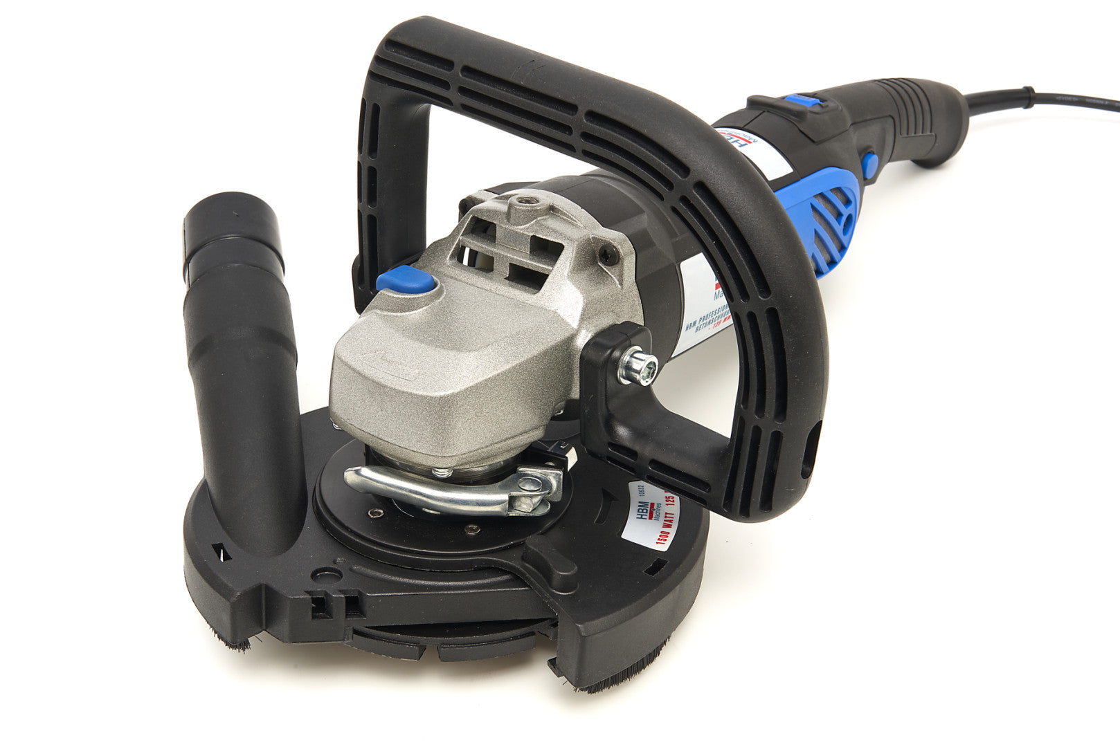 Levigatrice per calcestruzzo, 125 mm, con valigetta – levigatura precisa e senza manutenzione, velocità regolabile, 1500 W Hbm