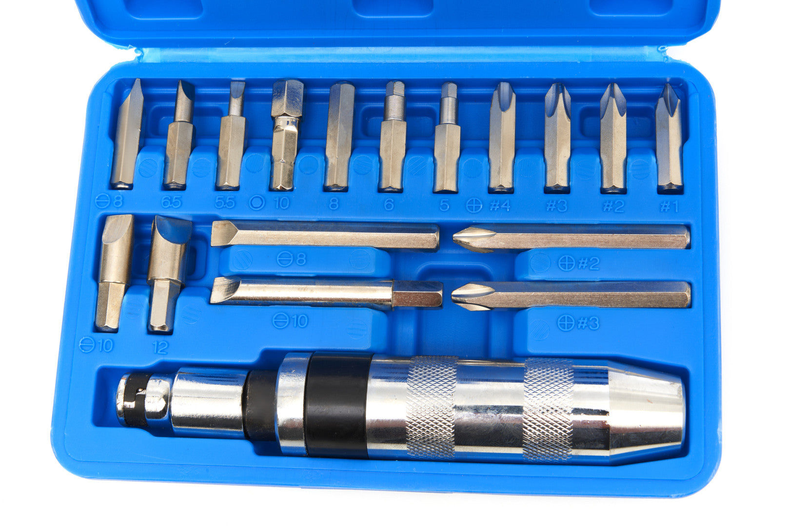 Set 18 pz cacciavite a percussione 1/2'' pollici con kit punte avvitatore manuale per fissaggio viti bulloni, giravite a impatto con accessori