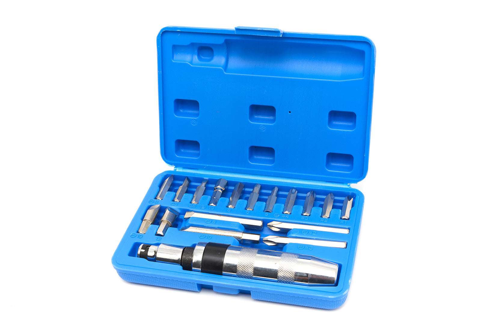 Set 18 pz cacciavite a percussione 1/2'' pollici con kit punte avvitatore manuale per fissaggio viti bulloni, giravite a impatto con accessori