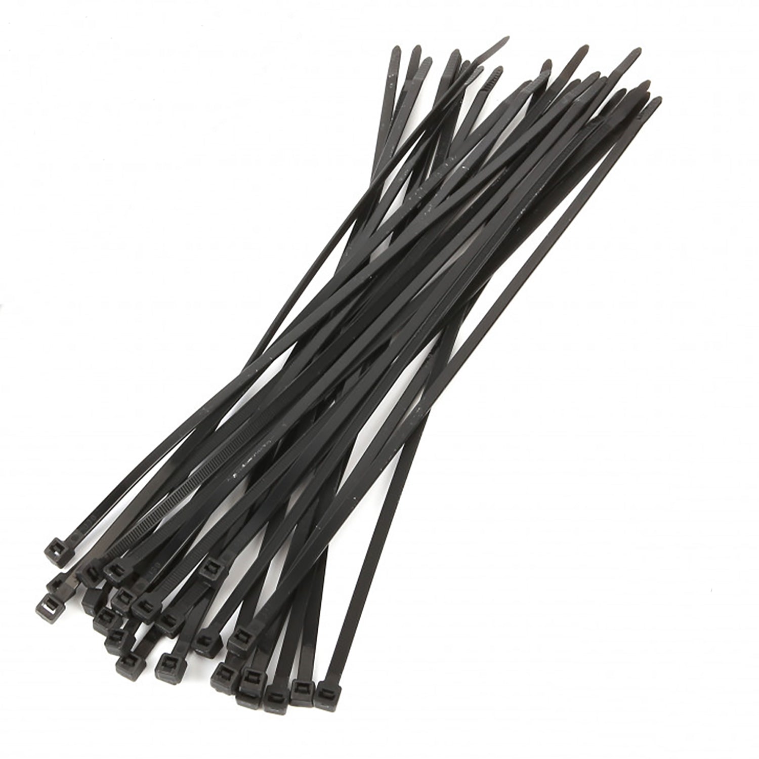Set di 25 fascette elettricista, fascette plastica, fascette nere resistente alle temperature, resistenza alla rottura per gestione dei cavi elettrici, fili, giardinaggio, nero 4,8 x 300 mm Hbm